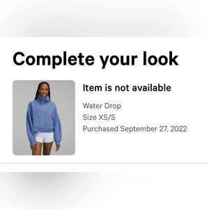 NWOT lululemon water drop scuba funnel neck jacket XS/S.